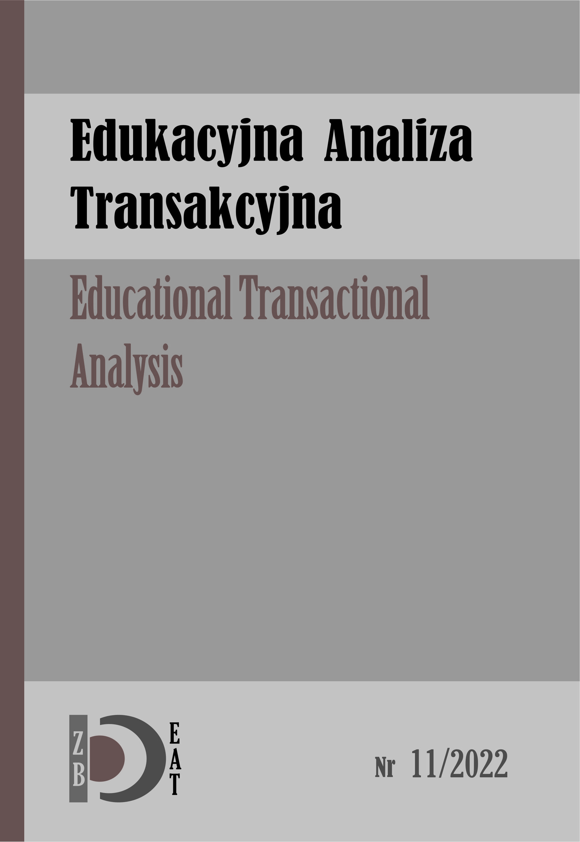 Okładka czasopisma edukacyjna analiza transakcyjna